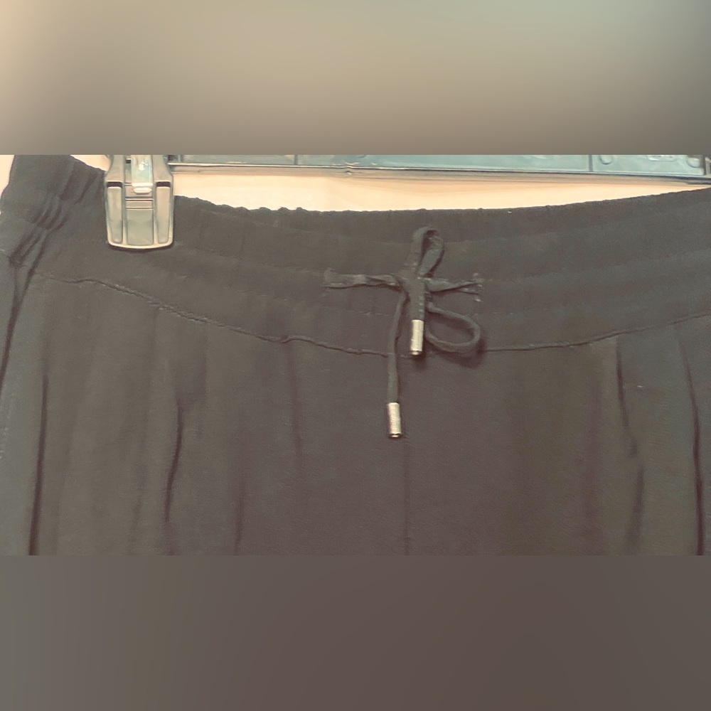 Zara Basic Black Elastic Drawstring Cuffed Pants … - image 3